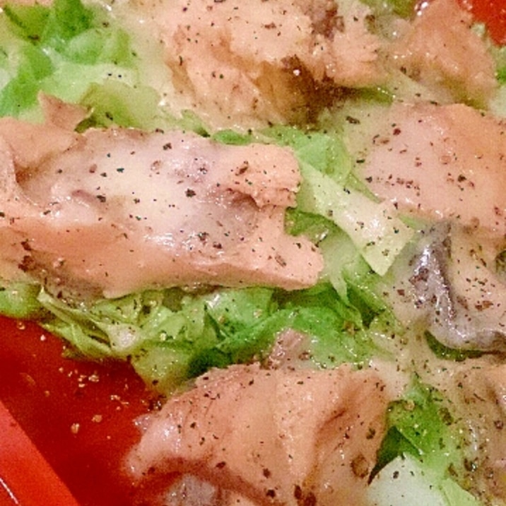 鮭缶&ルクエで、キャベツと鮭のマヨチーズ蒸し